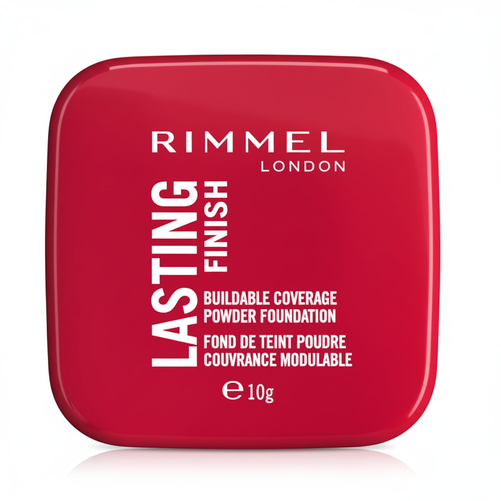 Rimmel London Lasting Finish Buildable Coverage Powder Foundation 10g – Sfondo bianco