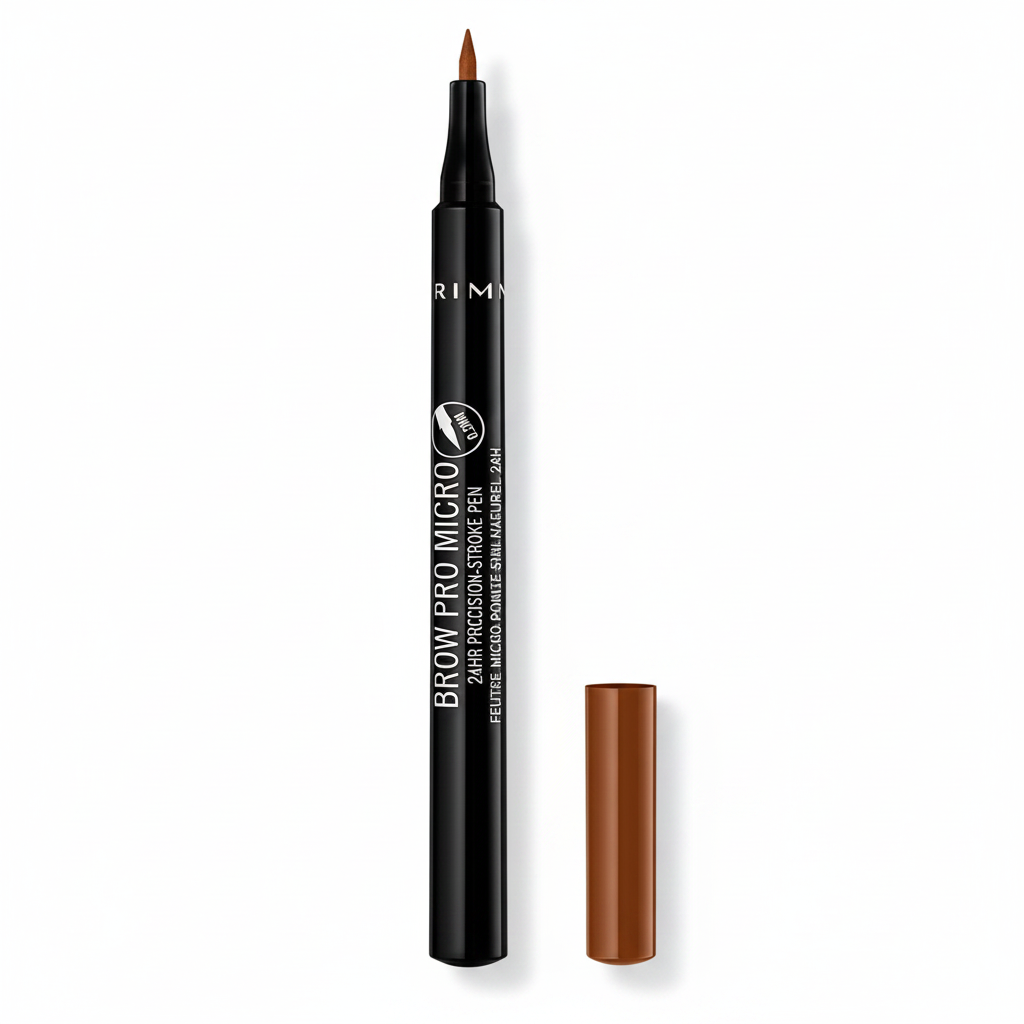 Rimmel Brow Pro Micro 24HR Precision Stroke Pen – Penna Sopracciglia su sfondo bianco