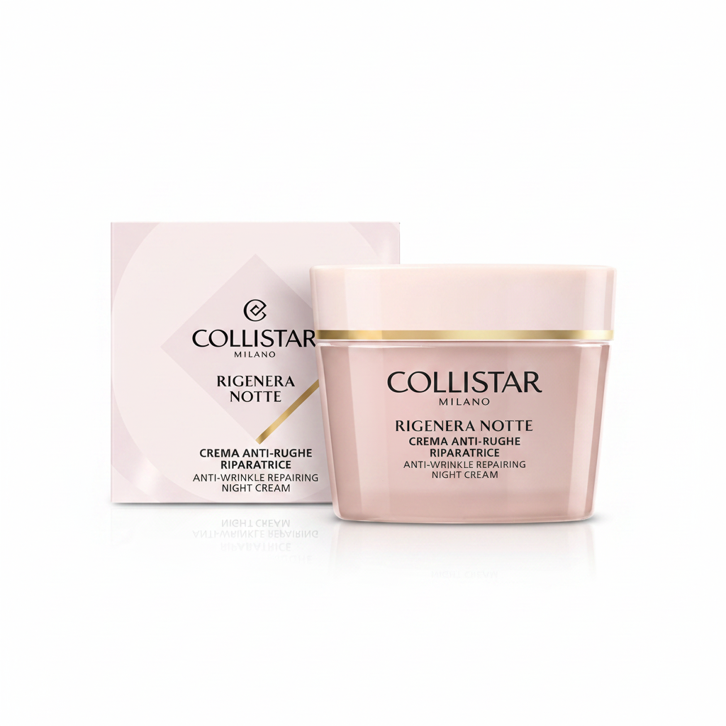 Collistar Rigenera Notte Crema Anti-Rughe Riparatrice su sfondo bianco