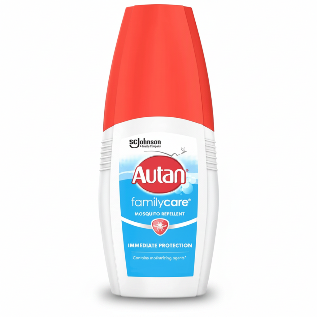Autan Family Care Vapo Lotion Repellente Anti-Zanzare – Sfondo bianco