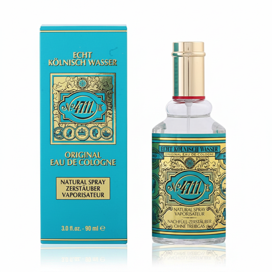 4711 Original Eau de Cologne 90ml Natural Spray - flacone e confezione su sfondo bianco