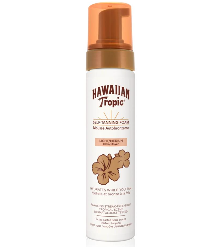 Hawaiian Tropic Self-Tanning Foam - Mousse Autoabbronzante Light/Medium 200ml Solari Protezione Corpo